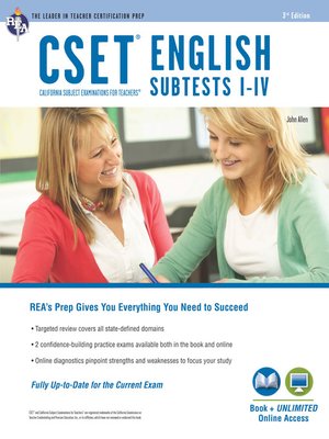 cover image of CSET English Subtests I-IV Book + Online